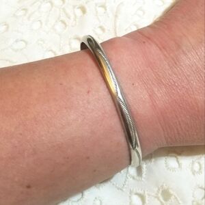 Navajo TAHE Vintage Sterling Wave Pattern Cuff Bracelet